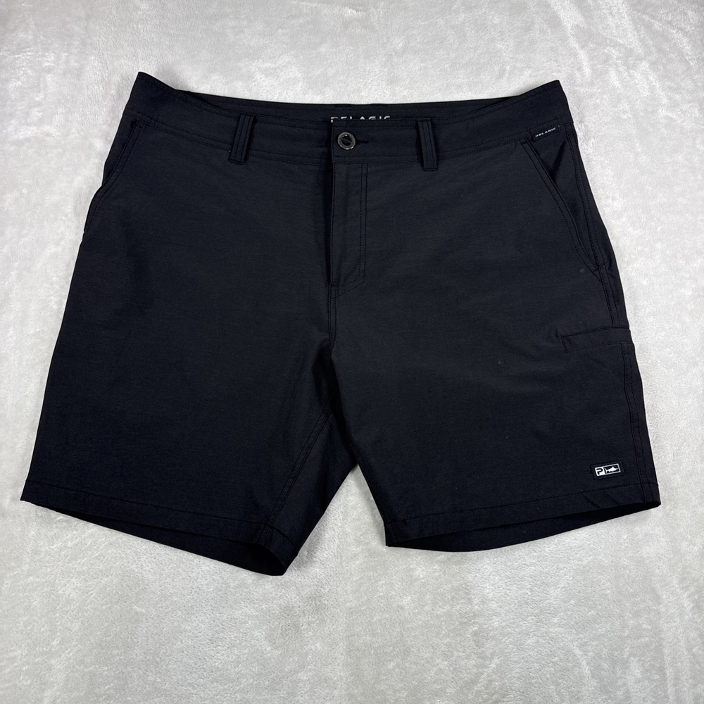 Pelagic Shorts Mens 38 Black Performance Fishing Outdoor Surf